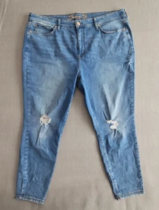Seven7 Jeans Women's Size 20W (44x27) Blue Straight Leg Lightly Distressed - Picture 1 of 24