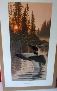 Impresión firmada por Frank Mittelstadt 1991 "Saludos al día" Canadian Loons #17/950 L.E - Imagen 1 de 2