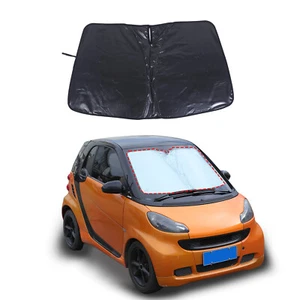 Front Windshield Sunvisor For Benz Smart 2009-21 Black UV Block Sunshade Trim - Picture 1 of 24