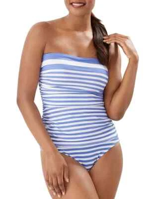 Tommy Bahama Breaker Bay Shirred Striped Tankini Top L121715 Women's Size XL - Image 1 of 2
