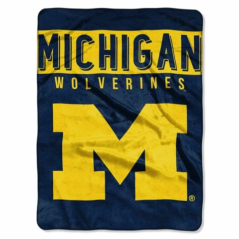 Michigan Wolverines 60x80 Royal Plush Throw Blanket - Strike Design Cover