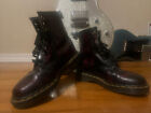 Doc Dr Martens Cherry Red & Black Rub-Off Boots 4Uk Made In England Vintage Rare