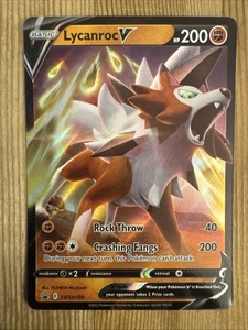 Lycanroc V - SWSH199 - Pokemon Sword & Shield Promo Ultra Rare Holo Card NM - Picture 1 of 2