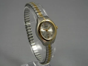 Carriage by Timex Watch Women 22x29mm Oval Two Tone Stretch Band 6"+ New Battery - Picture 1 of 15