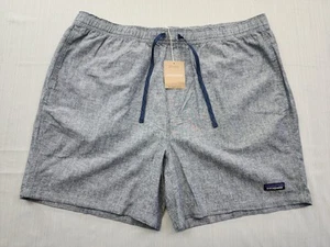 NEW Patagonia Mens Baggies 6" Naturals Navy Chambray Size 2XL Relaxed Hemp Blend - Picture 1 of 14