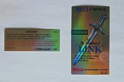 Juego de etiquetas de repuesto holográficas doradas Zelda II The Adventure of Link NES Foto 1 de 3