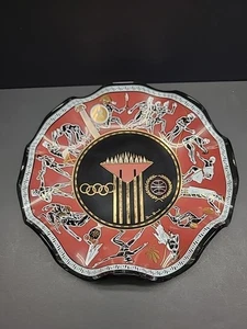 Griechische Olympische Spiele Rauchglas Vintage Dan Baird Teller Sammlerstück Deko Schale - Bild 1 von 6