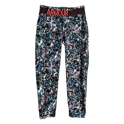 Under Armour Girls Athletic Leggings Pants 20" Inseam Colorful Print Size L - Image 1 of 3