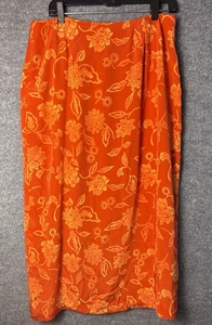 Josephine Chaus Bohemian orange Blumen Rock 100 % Seide Größe 16 - Bild 1 von 9