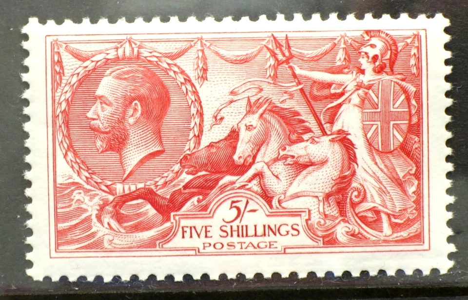 GB KGV 1913  SG 401 Rose carmine 5/-   Seahorse MINT Stamp — 第 1/2 张图片