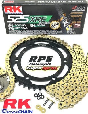 2003-06 Honda CBR600RR OEM GOLD RK 525XRE Supersprox Race Chain and Sprockets - Image 1 of 4