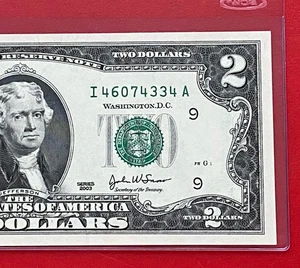 $2 TWO DOLLAR BILLS 2003,(Minneapolis) IA, UNCIRCULATED - Picture 1 of 3