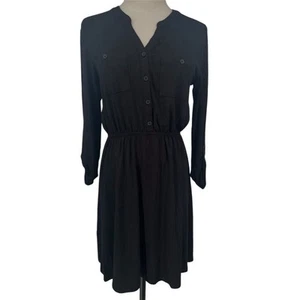 NWT 41 Hawthorn Women's Black Knit Shirt Dress S Long Sleeve Casual - Picture 1 of 14