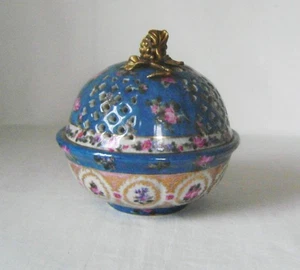 Superb Bronze Mounted Porcelain Pot Pouri Dish & Cover: Modern Chinese - Picture 1 of 6