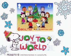GIBRALTAR 2003 CHRISTMAS S/S SC#959 MNH unmounted PEANUTS - Picture 1 of 1