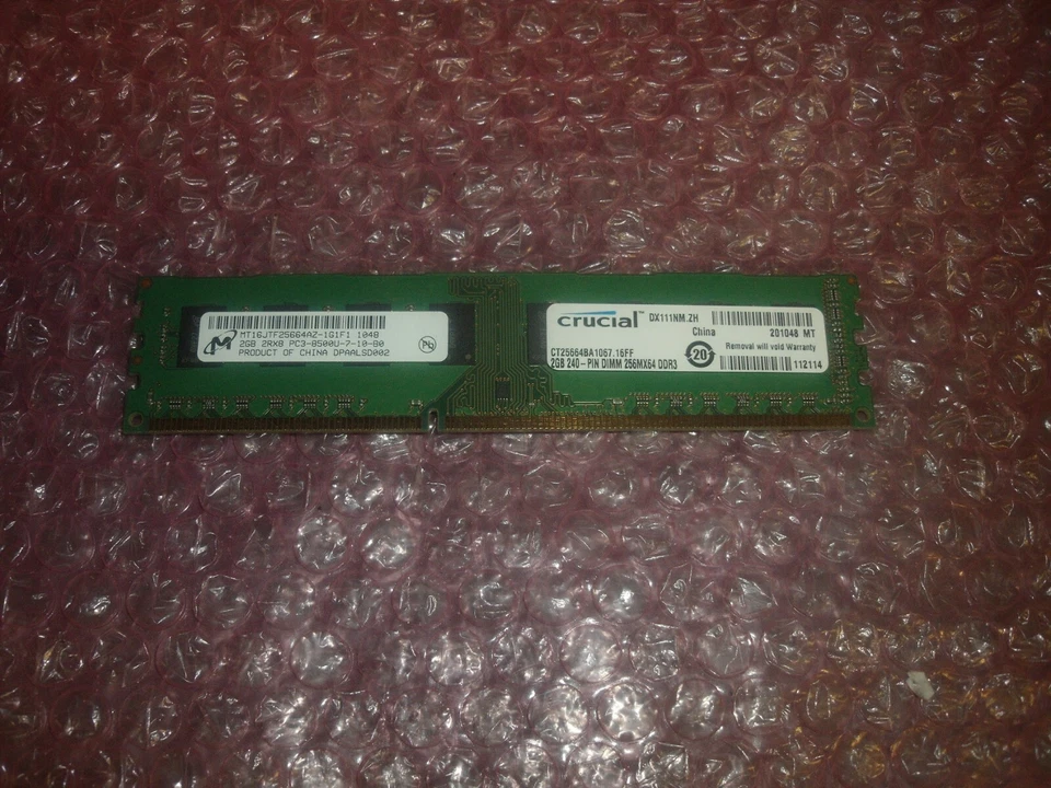 Micron MT16JTF25664AZ-1G1F1  2GB 2RX8 PC3-8500U 1066MHZ PC Memory - Image 1 of 1