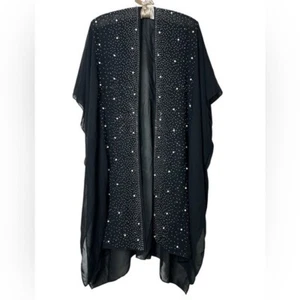 Jessica McClintock Kimono Schal mit Strass und Kunstperlen umrandet - Bild 1 von 7