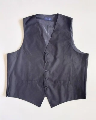 Neil Allyn Men's Size XL  Five Button Tuxedo Vest Black Pockets - Image 1 of 4