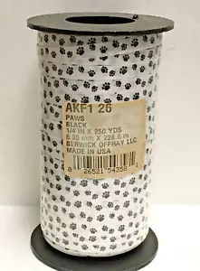 DOG PAW 250 YDS x 1/4" PRINTED RIBBON MADE IN USA SEALED - Picture 1 of 2