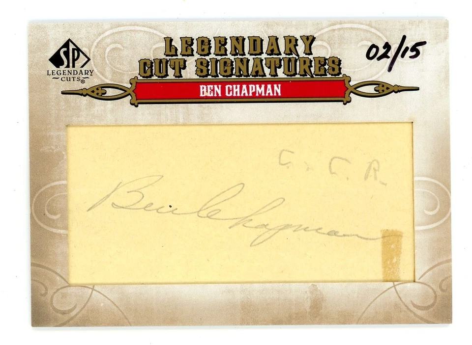 2011 Upper Deck SP Legendary Cuts BEN CHAPMAN AUTO Cut 02/15 - Image 1 of 1