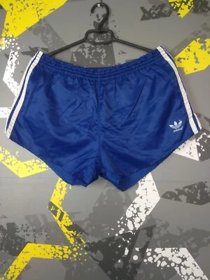 Adidas Vintage Running Shorts Blue White NYLON Mens Size L(M) ig93 - Image 1 of 4