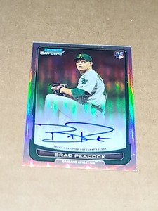 Brad Peacock 2012 Bowman Chrome Autograph Rookie  RC Refractor Auto Serial #/99