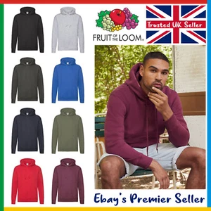 Mens Premium Hooded Sweatshirt ? New Fruit of the Loom Hoodie ? FREE Delivery - Picture 1 of 25