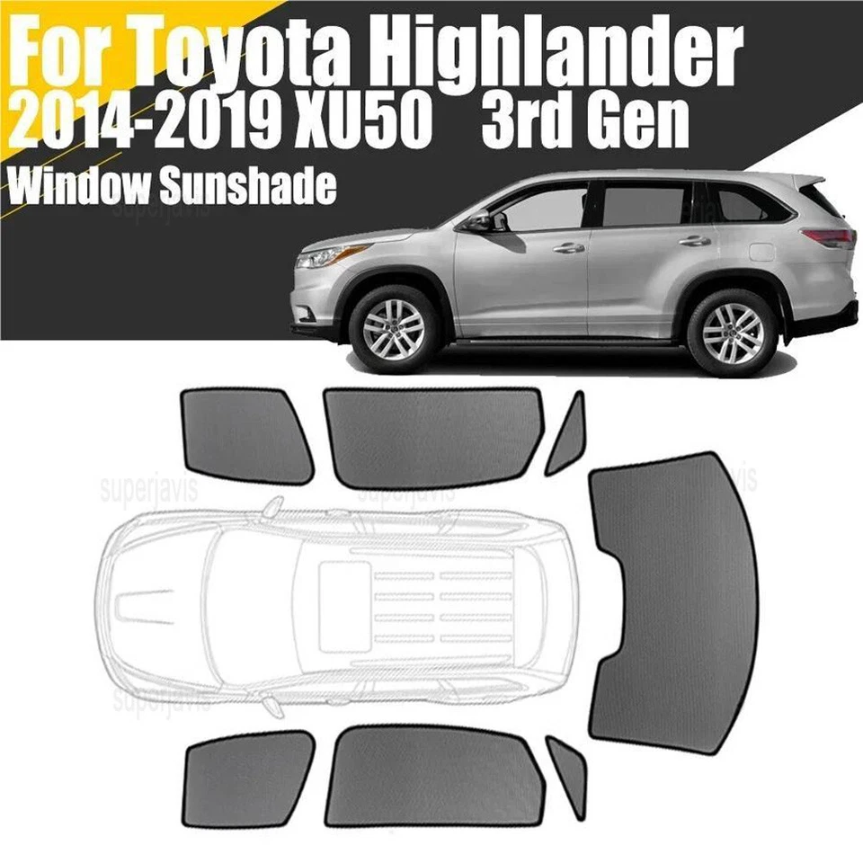 Parasol de ventana magnético para Toyota Highlander 14-19 cortina de marco de parabrisas Foto 1 de 4