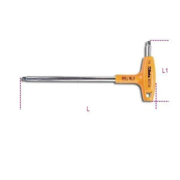 CHIAVE A T QUADRO MASCHIO DA 1/4' CON IMPUGNATURA - BETA 900T/44 - Immagine 1 di 1