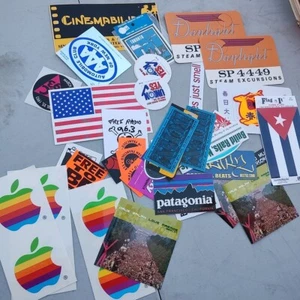 Sticker Lot Of 30+ Vintage 1980 & 90s Apple, Cuba, Loue Parade, AAA, Patagonia - Picture 1 of 11