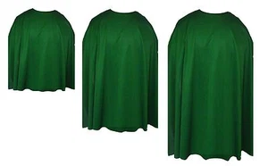 Adults Emerald Green Plain Superhero Cape Fancy Dress Accessory [3 lengths] - Picture 1 of 1
