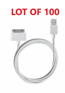 100x 30 Pin USB Sync Data Cable Charger Fits iPhone 4 4S 3GS 3G ipad 1 2 3 - Picture 1 of 1