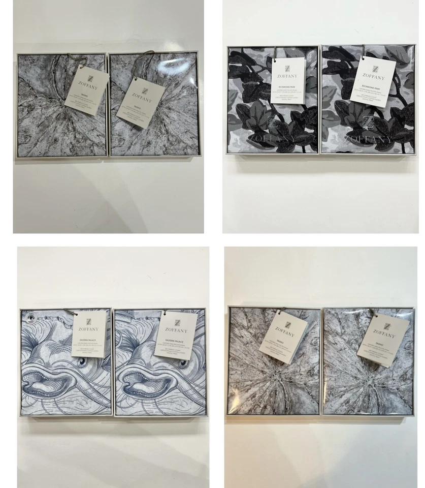 ZOFFANY Juego de 2 Fundas de Almohada TAISHO Cuarzo Gris 100% Algodón Egipcio Satén Nuevo con Etiquetas Foto 1 de 1