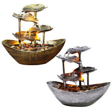 Small Waterfall Fountain Indoor 4-Tier Lotus Leaf Relaxation Tabletop Fountain