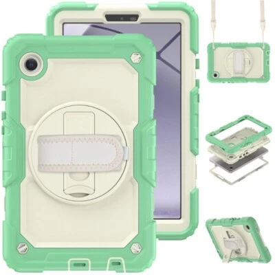 Shockproof Rotating Stand Case Cover w Strap For Samsung Galaxy Tab A9 Plus A9  - Image 1 of 4