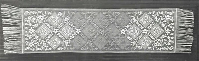 Lace Table Runner Chantilly 14" X 54" White Dining Room Livingroom Bed Room - Image 1 of 4