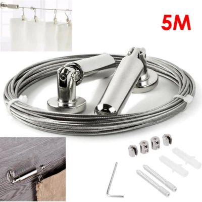 5m Seilspanngarnitur Seilspannset Seilspannsystem Edelstahlseil Gardinenstange - Bild 1 von 4