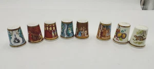 8 Vintage Royal Worcester Thimbles Porcelain Bone China Ballet Chipmunk Fruit - Picture 1 of 7