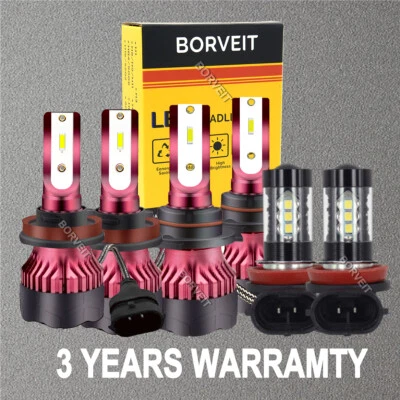 6x Xenon Whtie LED Headlight  Fog Light Bulbs Kit FOR Chevrolet Trax 2013-2017 Foto 1 de 4