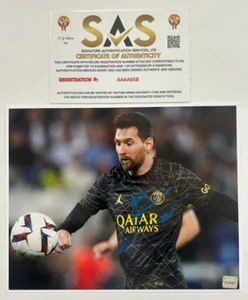 LIONEL MESSI MLS CF SOCCER FUTBOL ORIGINAL INK SIGNED 8 X 10 PHOTO + SAS COA - Bild 1 von 1