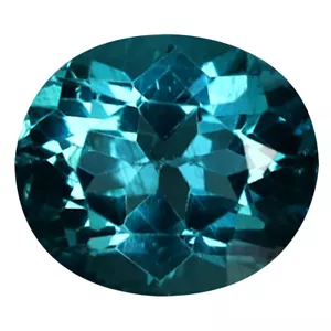 1.10 ct Impressive Oval Cut (7 x 6 mm) Brazil Paraiba Blue Apatite Gemstone - Picture 1 of 1