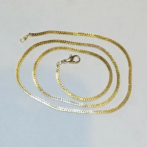 Goldene Halskette Panzerkette Goldkette vergoldet, 60cm, 2,5mm breit, 0,9mm dick - Bild 1 von 6