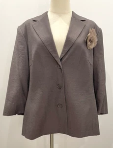 Kamiko Brown Flower Blazer Jacket Size 18 Party Formal Wedding - Picture 1 of 13