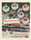 Joyeux Noël de New York Central Railroad ad 1950 HO train électrique SEP