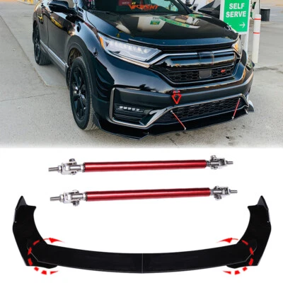 Kit de carrocería divisor alerón labial parachoques delantero + varillas de puntal para Honda Pilot 2003-2022 Foto 1 de 4