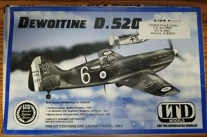 LTD Models Dewoitine D.520 1:48 Military Airplane Kit Box Open Factory Sealed Ba - Picture 1 of 8