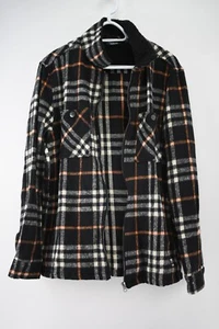 WeSC Liam Plaid Zip Up Shirt Jacket Flannel SHACKET Sherpa Men XL Womens XXL - Picture 1 of 4