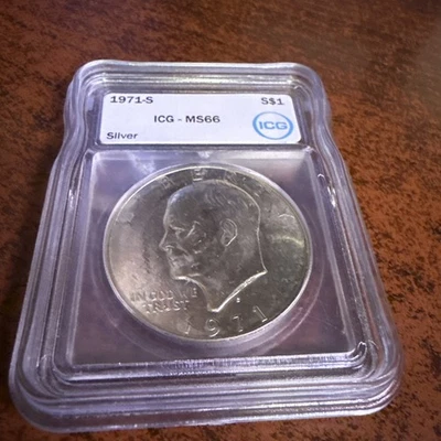 1971-S U.S. One Dollar * Eisenhower * ICG MS66 - Image 1 of 4
