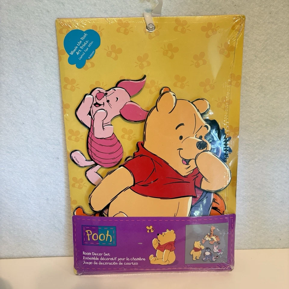 Walt Disney Winnie The Pooh Vintage Wall Set Nursery Room Decor in Pkg Cute