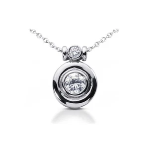 1.42ctw H/VS2 Round Cut Natural Certified Diamonds White Gold Pendant + Chain - Picture 1 of 3